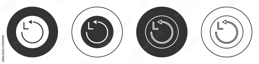 Black Radius icon isolated on white background. Circle button. Vector