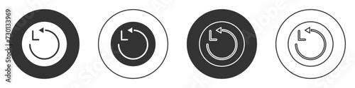 Black Radius icon isolated on white background. Circle button. Vector