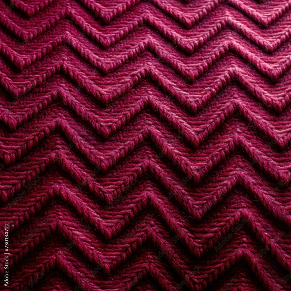 Burgundy zig-zag wave pattern carpet texture