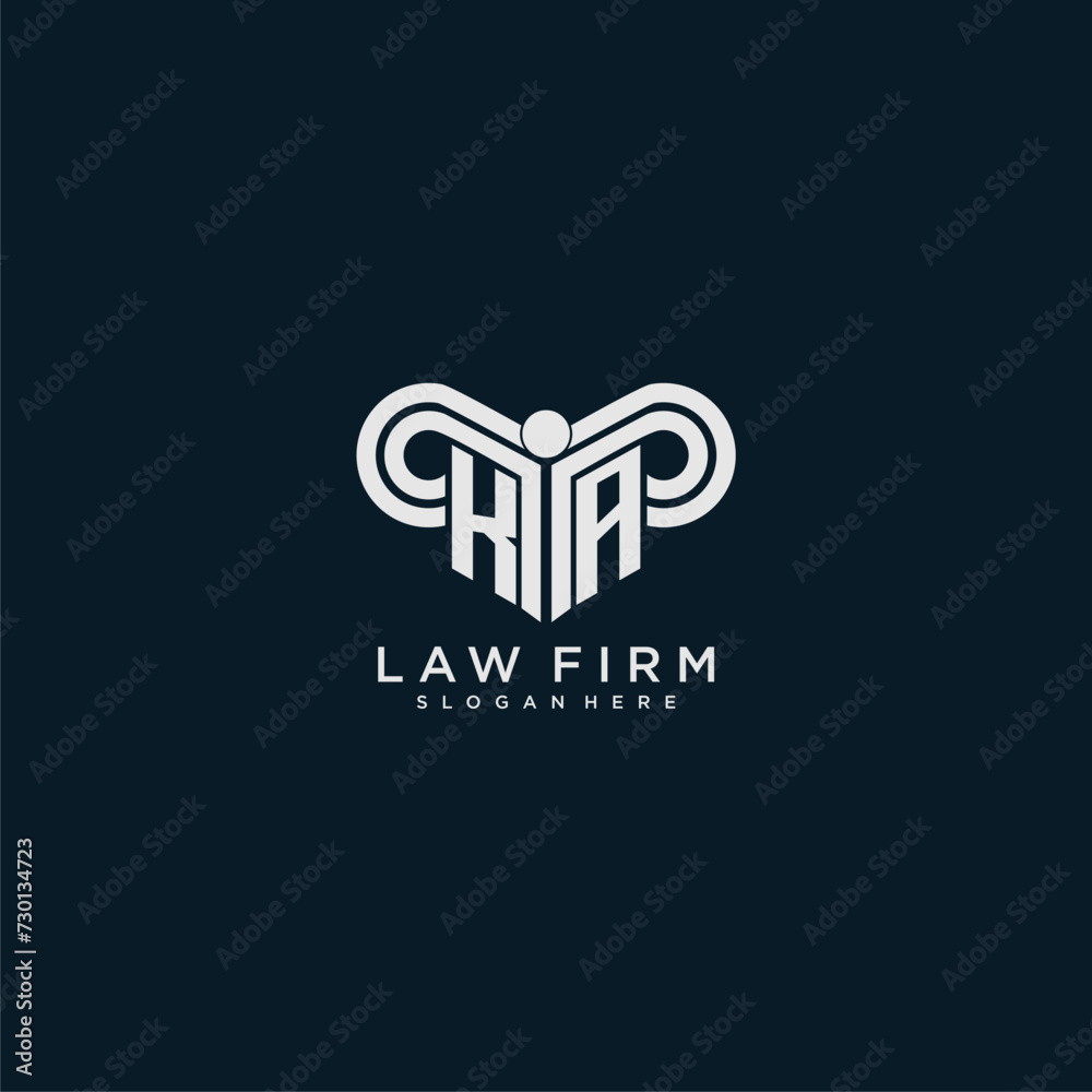 KA initial monogram logo lawfirm with pillar design KA initial monogram logo lawfirm with pillar design