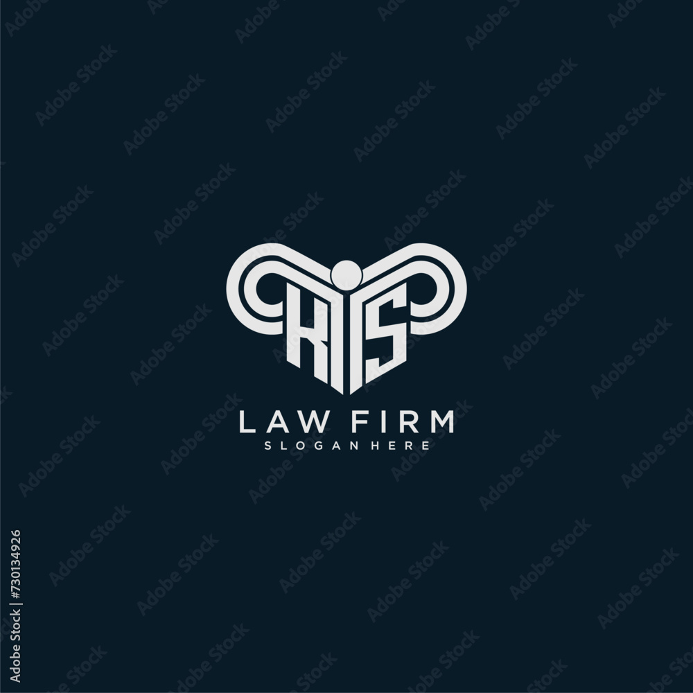KS initial monogram logo lawfirm with pillar design KS initial monogram logo lawfirm with pillar design