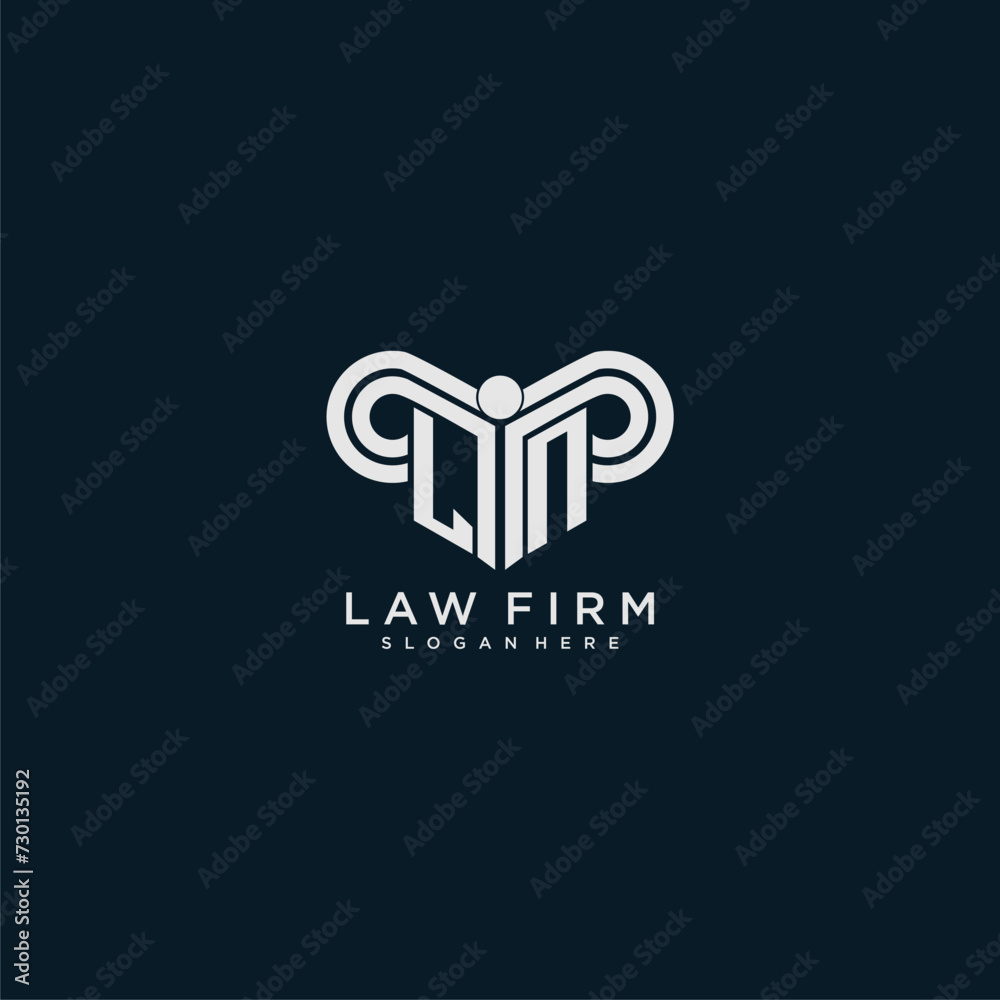 LN initial monogram logo lawfirm with pillar design LN initial monogram logo lawfirm with pillar design