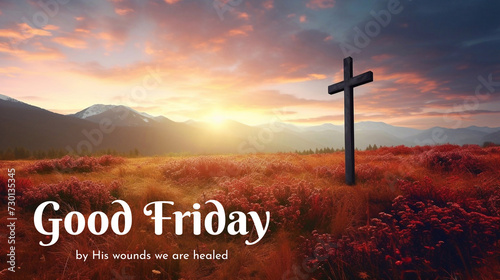 Blessed good friday, faith and celebration concept digitally generated image photo