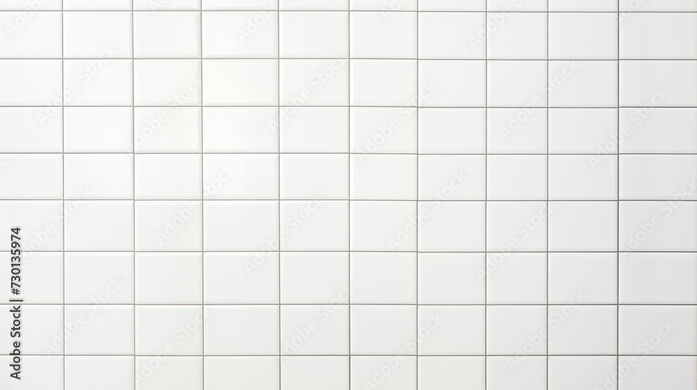 Clean white ceramic tile wall texture for bathroom and kitchen - obrazy, fototapety, plakaty 