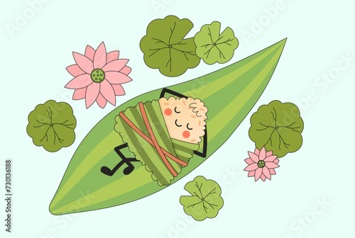 Celebrate Chinese Dragon Boat Festival illustration