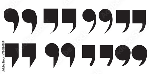 Quotation marks vector collection. Black quotes icon. Speech mark symbol.Talk bubble speech icon. Black quotes icon. Vector illustration.
