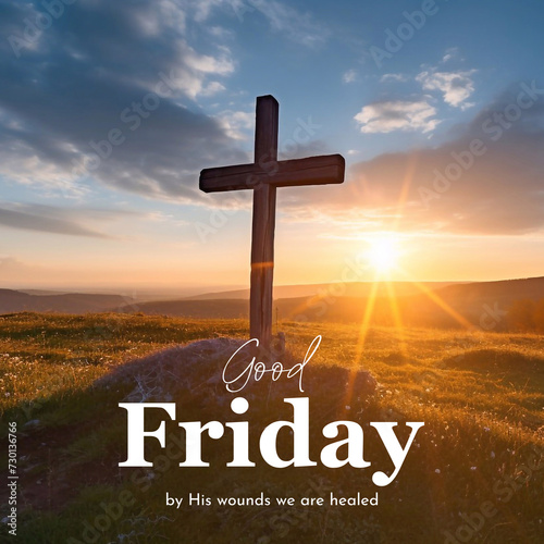 Blessed good friday, faith and celebration concept digitally generated image photo