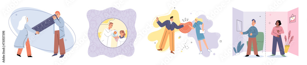 Social relationship vector illustration. Colleagues rely on effective communication and mutual support to succeed Support from friends and loved ones is invaluable during challenging times Working