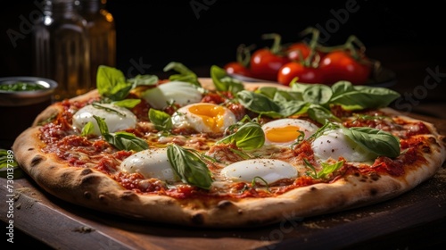 Margherita Pizza with Buffalo Mozzarella. Best For Banner, Flyer, and Poster