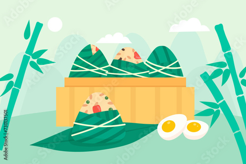 Celebrate Chinese Dragon Boat Festival illustration