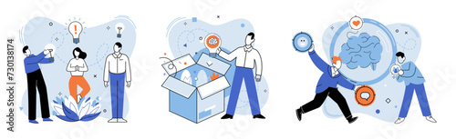 Idea in a box vector illustration. Project development flourishes when nourished by waters imagination Solutions unfold like blossoming flowers when creativity knows no bounds Break chains