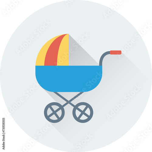 Baby Stroller Vector Icon