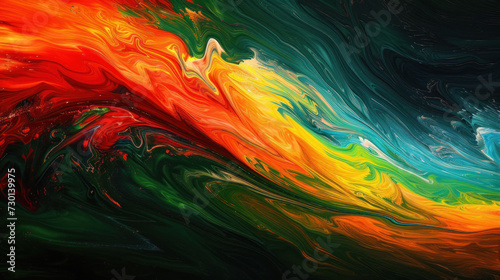 Multi-colored wave-like painting, abstract background
