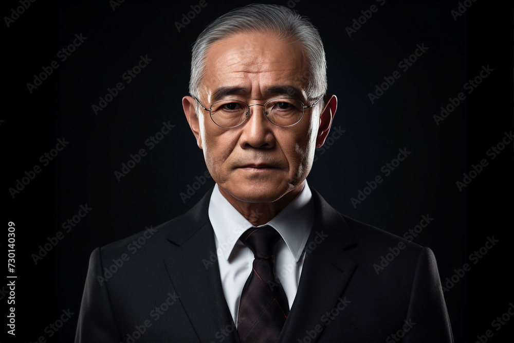 Portrait photo of a confident serious senior man strict angry boss made with generative AI Portrait photo of a confident serious senior man strict angry boss made with generative AI