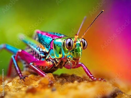 Natural beauty: macro photo of a bright grasshopper © Aleksandr