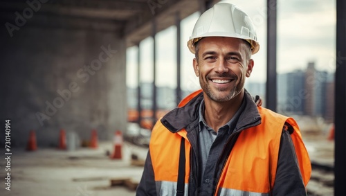 construction worker with helmet © UniquePicture