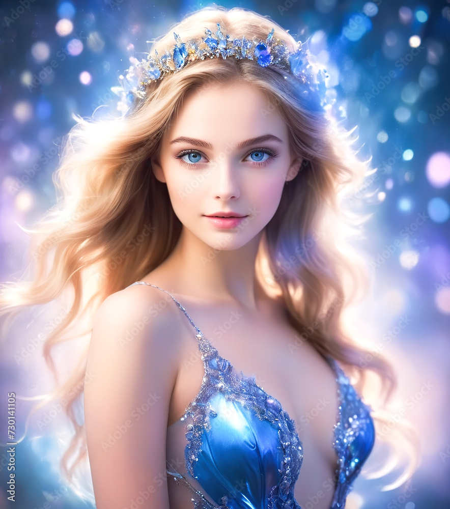 Fabulously attractive girl of unearthly beauty with flowing hair. Generative AI Fabulously attractive girl of unearthly beauty with flowing hair. Generative AI
