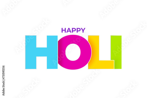 Happy Holi decorative english text calligraphy
