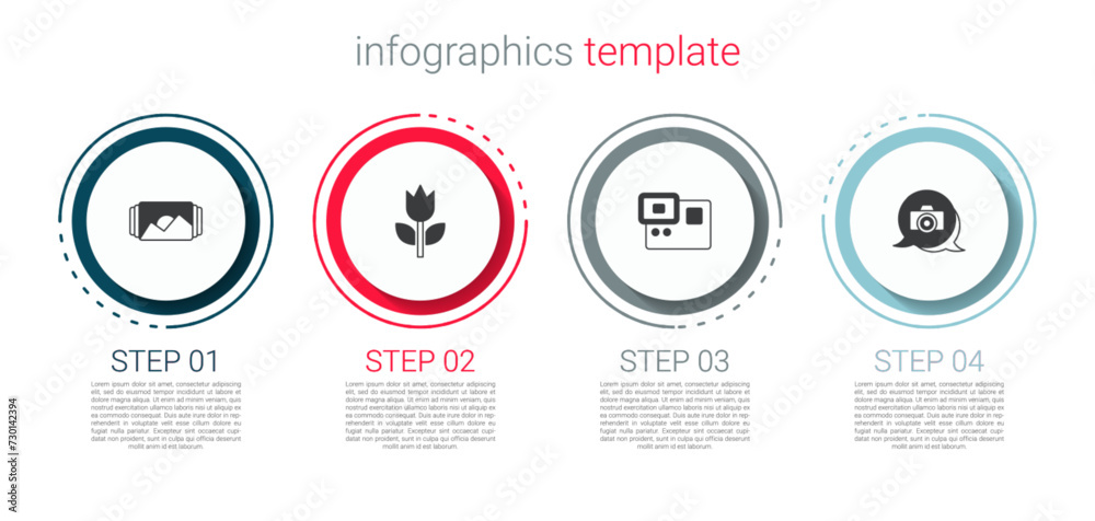 Set Photo frame, mode macro, Action extreme camera and . Business infographic template. Vector Set Photo frame, mode macro, Action extreme camera and . Business infographic template. Vector