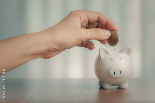 Piggy bank with a hand hold...