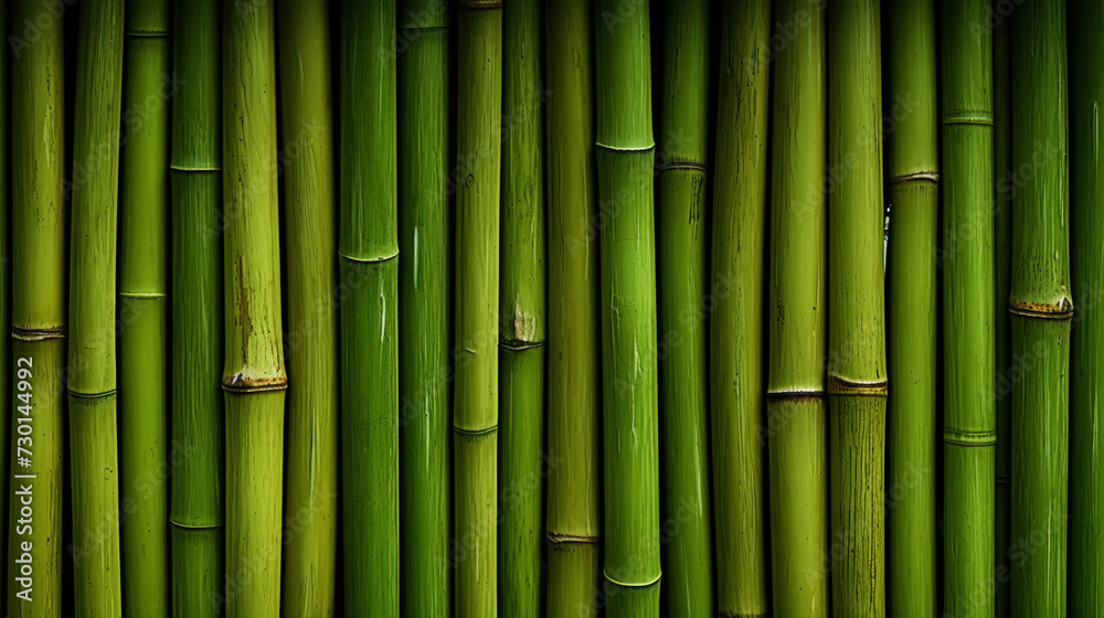 The background is made of fresh bamboo. Bright backdrop. Generative AI The background is made of fresh bamboo. Bright backdrop. Generative AI