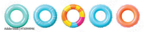 Inflatable ring vector set isolated on white background