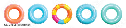 Inflatable ring vector set isolated on white background