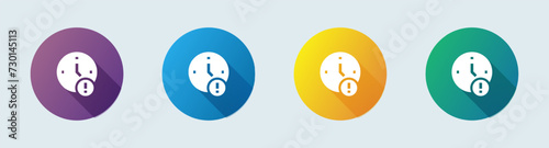 Time out solid icon in flat design style. Deadline signs vector illustration.