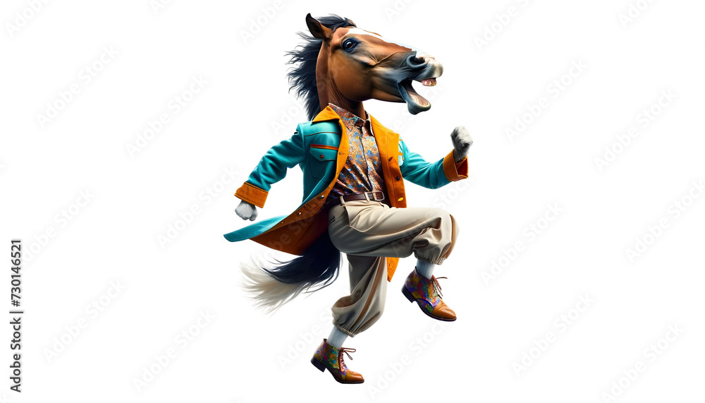 horse dance isolated on transparent background