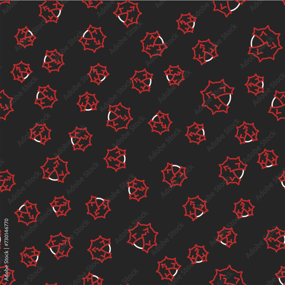 Line Chestnut icon isolated seamless pattern on black background. Barbed and strong chestnut. Vector Line Chestnut icon isolated seamless pattern on black background. Barbed and strong chestnut. Vector