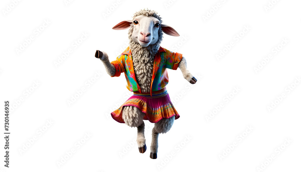 sheep dance isolated on transparent background