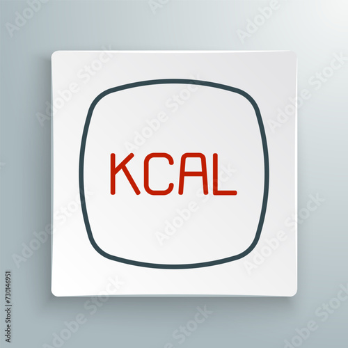 Line Kcal icon isolated on isolated on white background. Health food. Colorful outline concept. Vector
