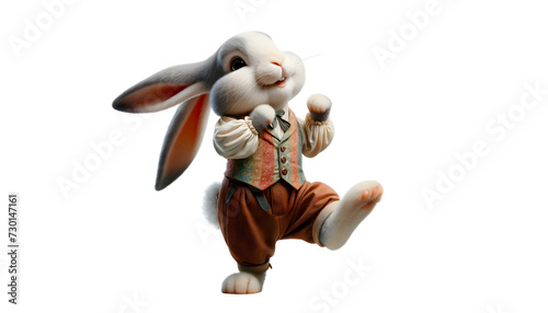 rabbit dance isolated on transparent background photo