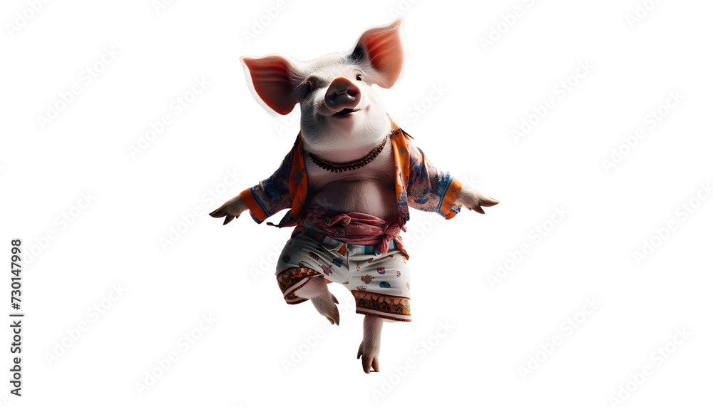 pig dance isolated on transparent background pig dance isolated on transparent background