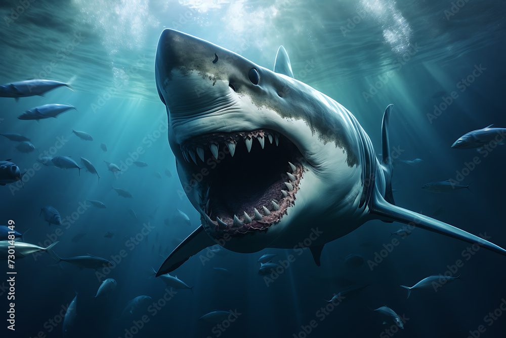 Naklejka premium large shark with open mouth