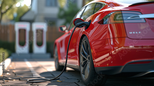 Electric cars are being charged in charging stations. © jkjeffrey