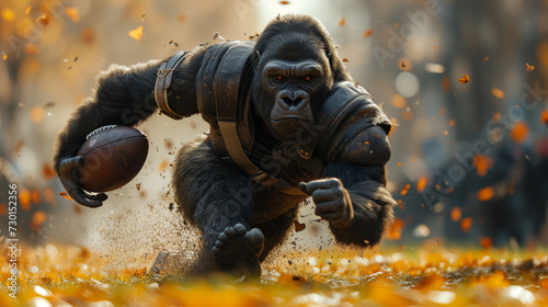 Gorillas as athlets, from boxing rings to gymnastics mats, in realistic, in dynamic images. photo