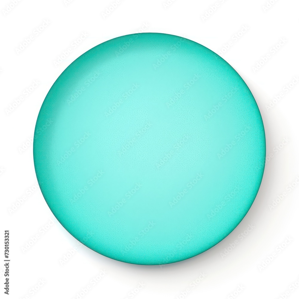 Cyan round circle isolated on white background