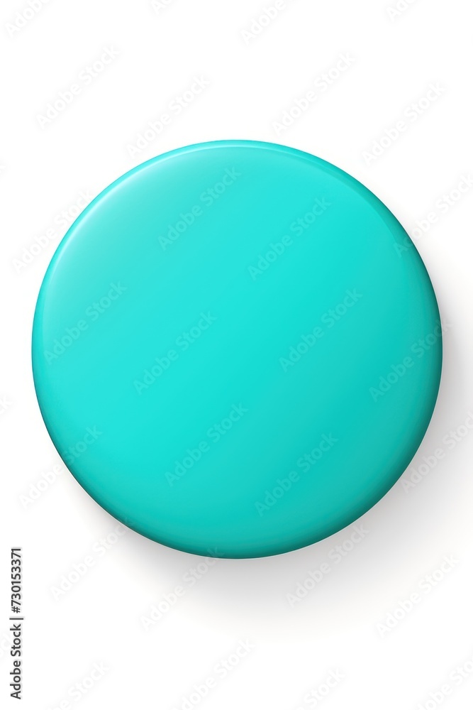 Cyan round circle isolated on white background