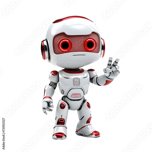 humanoid robot  stand isolated on transparent background