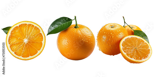 Orange fruit isolated on transparent background