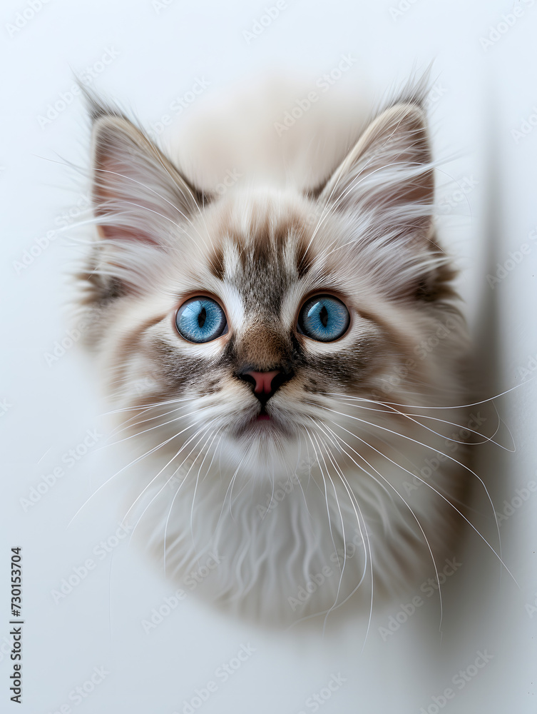 a black with white ragdoll cat