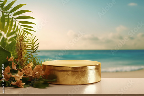 Tropical Beach Display for Luxury Products