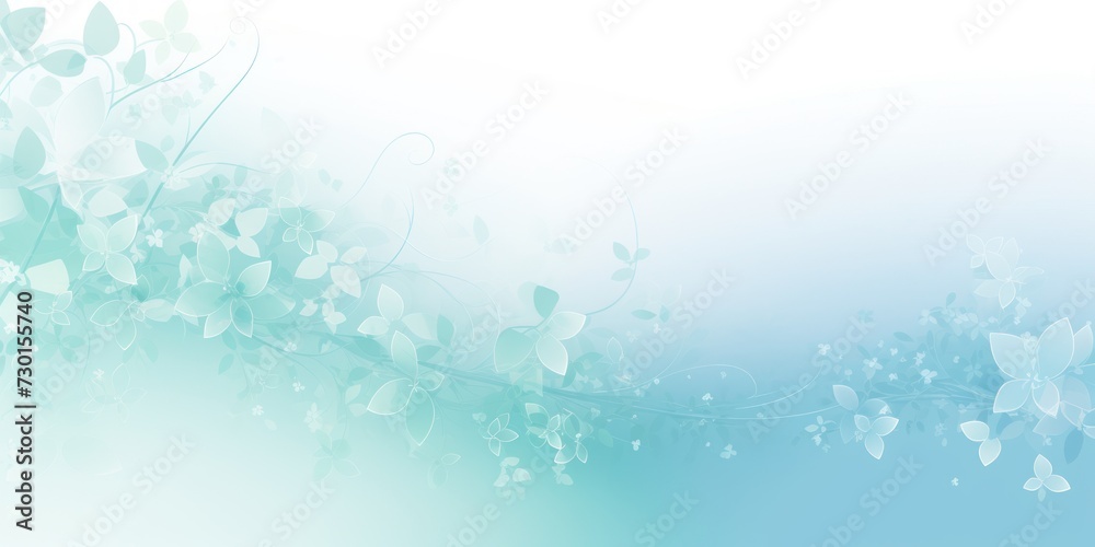 Fototapeta premium mediumaquamarine soft pastel gradient modern background with a thin barely noticeable floral