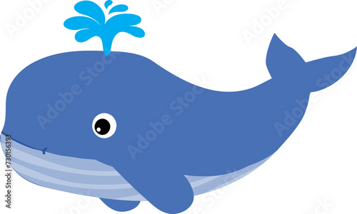 cute whale cartoon  sea animal 