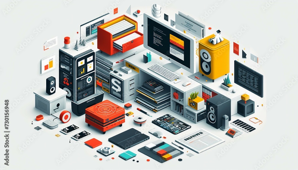 Obraz premium Document Management for Creative Projects, the role of document management in creative projects with an image featuring collaborative platforms and version control tools, AI