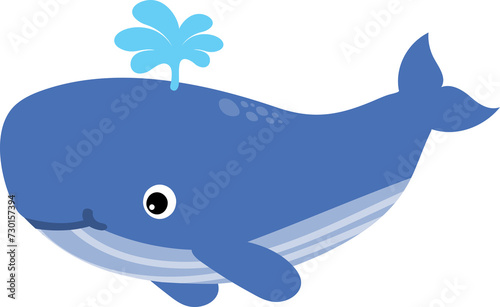 cute whale cartoon  sea animal