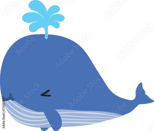 cute whale cartoon. sea animal