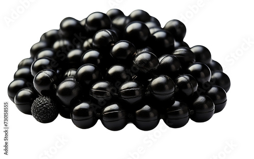 Chic Ebony Wooden Bead Collection Isolated on a Transparent Background PNG.