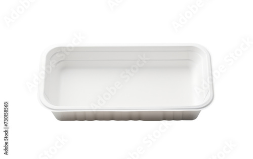 Disposable Styrofoam Plastic Tray for Food Isolated on a Transparent Background PNG.